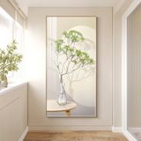 Tranh Laminate Tráng Gương - Tranh Treo Tường Phòng Ngủ, Phòng Khách Phong Cách Tropical Lá Xanh