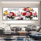 Tranh HOA MẪU ĐƠN tráng gương trang trí nhà cửa(tặng kèm đinh treo chuyên dụng không cần khoan tường) Phòng Khách