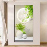 Tranh Laminate Tráng Gương - Tranh Treo Tường Phòng Ngủ, Phòng Khách Phong Cách Tropical Lá Xanh