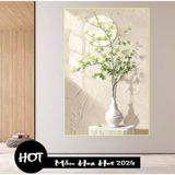 Tranh Hoa Mẫu Đơn Tráng Gương Treo Tường Phòng Khách/ Tranh Khách Sạn/ Decor Nhà Nghỉ/ Tranh Hiện Đại/ Quà Tặng