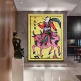 Tranh canvas treo tường phòng khách dân gian Đông Hồ60 x 90 cm Treo Phòng Decor Decor Tường Đồng