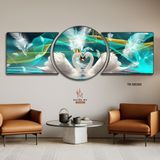 Bộ 3 Tranh Khuyết Tráng Gương Uyên Ương Hạnh Phúc Tranh Thiên Nga Ý Nghĩa Trang Trí Phòng Ngủ Phong Cách Hiện Đại