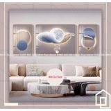 Bộ 3 Tranh Treo Tường Phòng Khách Phong Cách Hiện Đại, Tranh Tráng Gương 5D Cao Cấp - BH 12T - GIÁ LẺ BẰNG GIÁ TẠI XƯỞNG
