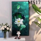 Mã Hoa Sen 02 TRANH TRÁNG GƯƠNG CAO CẤP Tranh Phong Cảnh và Hoa Sen Phong Thủy Treo Tường
