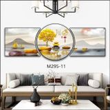 Bộ 3 tranh khuyết tráng gương,tặng kèm đinh treo ,không cần khoan tường. Treo Tường Phòng Khách