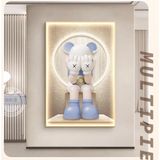 Tranh Gấu BearBrick Tráng Gương Treo Phòng Khách,Quán Spa,Quán Cafe