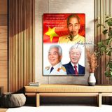 Tranh treo tường 3 Bác, tranh tráng gương 4KHD sáng bóng đẹp và sang trọng Treo Phòng Phòng Khách