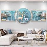 mẫu mới bộ 3 tấm tranh khuyết treo tường công nghệ Uv tráng gương 5D trang trí phòng khách