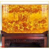 {120x80cm} Tranh tráng gương phòng thờ treo tường kèm video/ tranh cỡ theo yc