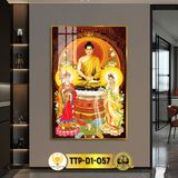 Tranh Phật Treo Tường Tráng Gương Ta Bà Tam Thánh CHÂN THIỆN MỸ, Làm Quà Tặng, Trang Trí Phòng Thờ TTP-D1-057