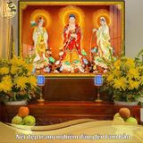 Tranh Tây Phương Tam Thánh Có Đèn Tráng Gương Treo Tường TỪ TÂM-HD73, Tranh Phật Trang Trí Phòng Thờ, Làm Quà Biếu Tặng