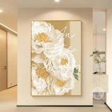 Tranh tráng gương treo tường in hoa lá đơn giản tinh tế sang trọng độ bền trên 10 năm Kích thước lớn