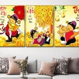 Tranh tráng gương PHÚC LỘC THỌ ( nhiều mẫu) trang trí nhà cửa . Tặng kèm Đinh treo không cần khoan tường