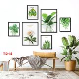 T02- Set 6 tranh treo tường / dán tường thiên nhiên, có sẵn keo 2 mặt dán lên tường Đồng Đèn