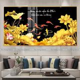 Tranh Tráng Gương Treo Tường "CỬU NGƯ QUẦN HỘI" In UV 5D Cao Cấp