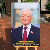 ẢNH TRÁNG GƯƠNG BO VIỀN VÀNG CAO CẤP bác Nguyễn Phú Trọng Bác Hồ Bác Giáp treo tường - Ảnh tráng gương 3D chất lượng cao treo tường để đời đời ghi nhớ công ơn Bác Khung Tranh Phòng Khách
