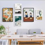 SET 5 Tranh Ghép Treo Tường Tropical kèm Khung Phòng Làm Việc/ Quán Trà Chanh/ Trang Trí Phòng khách/ Decor Quán cafe/ Decor Nhà