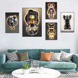 SET 5 Tranh Gấu Bearbrick/ Kaws Cao Cấp Tráng Gương Treo Tường Phòng Khách/ Deco nhà/ Trang Trí Cửa Hàng/ Shop Quần Áo/ Tranh Decor Nhà