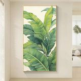 Tranh canvas decor treo tường phòng khách phòng ngủ lá chuối tropic leaf 50 x 100 cm Treo Phòng Decor Tường