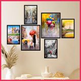 Set 6 Tranh Treo Tường Decor, Tranh Dán Tường, Tranh Decor, Tranh Treo Tường Canvas, Sticker Có Sẵn Keo, tranhdecor trang trí Decor Phòng Decor Tường