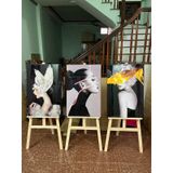 Tranh Treo Tường Cô Gái Nghệ Thuật Treo Phòng khách/ Làm Việc/ SPa/ Nail/ Mi/ Phun Săm Thẩm Mỹ Viện/ Trang Trí Shop Quần Áo