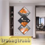 Tranh hiện đại ghép đứng cao 1.6m ngang 0.7m tráng gương treo tường bóng loáng hàng xịn