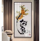 Tranh Treo Tường Phòng Khách Chữ Thư Pháp/ Tranh Tráng Gương Cao Cấp/ Tặng Kèm Đinh Gắn Tường
