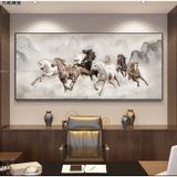 Tranh Treo Tường Phòng Khách - Tranh Mã Đáo Thành Công - Chất Liệu Tráng Gương Cao Cấp