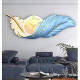 { SIZE LỚN } Tranh decor đèn led lông vũ có đồng hồ tráng gương cao cấp treo phòng khách, treo phòng ngủ, spa