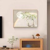 Tranh Hoa Lá Xanh May Mắn Treo Tường Phòng Ngủ/ Phòng Khách/ Decor Khách Sạn/ Tranh Tráng Gương Phong Cách Hiện Đại