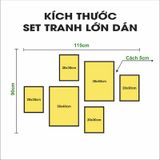 T02- Set 6 tranh treo tường / dán tường thiên nhiên, có sẵn keo 2 mặt dán lên tường Đồng Đèn