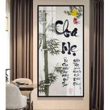Tranh Laminate Tráng Gương - Chữ Thư Pháp 01 (Nhiều Mẫu) - Bộ 1 Tấm 30x60cm