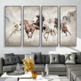TRANH TRÁNG GƯƠNG VIỆT NHẬT, Tranh Treo Tường, Bộ 4 Tranh Thủy Mặc Decor Trang Trí Phòng Khách, Phòng Ngủ, Phòng Ăn