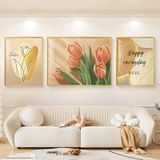 Tranh Treo Tường Tráng Gương Khung Nhôm Hệ Cao CấpBộ 3 Tranh Lọ Hoa Trang Trí Và Hoa Quả Pha Lê Treo Phòng Khách Sang