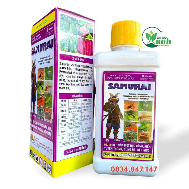 SAMURAI Akulagold 260EW – ĐẶC TRỊ RỆP SÁP, MỌT ĐỤC CÀNH, RUỒI VÀNG, BỌ TRĨ, RẦY XANH