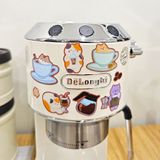 Sticker 4 chú mèo tại quán cà phê