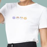 Áo thun Babytee những chú mèo Nhabi màu trắng