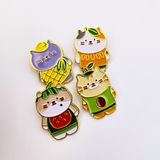 Huy hiệu cài áo kim loại Mèo Peanut Kitty Cam