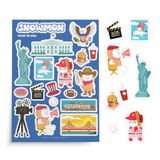 Sticker hành trình đến Mỹ của Moni
