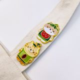 Huy hiệu cài áo kim loại Mèo Choco Kitty Dưa Hấu