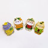 Huy hiệu cài áo kim loại Mèo Peanut Kitty Cam