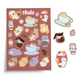 Sticker 4 chú mèo tại quán cà phê