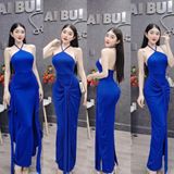 D82 - Đầm Body Cổ Yếm Cột Tà Trước Mai Bùi Store (Kèm mút ngực)