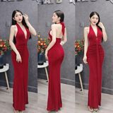 D851 - Đầm Body Cột Yếm Nhún Eo Mai Bùi ( Không Kèm Tag - Có Mút)