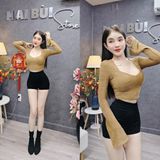 A08 - Áo Croptop Lông Thỏ Tay Loe Mai Bùi Store