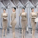 D95 - Đầm Body Nhũ Đính Nút Vai Mai Bùi Store Nữ Dress