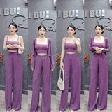 S460 - Set 3 Món Gồm: Áo 2S Croptop, Quần Suông Có Túi, Khoác Lửng Mai Bùi Store