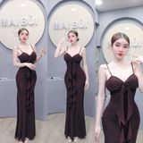 D388 - Đầm Body Đuôi Cá Phối Hoa Tua Rua Mai Bùi Store Dress