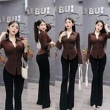 A10 - Áo Sơ Mi Body Tay Loe Mai Bùi Store Nữ