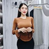 A3 - Áo Tay Loe Dài Nhũ Vạt Bầu Nhún Eo Mai Bùi Store